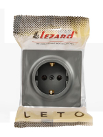 Розетка 1-м ОП LETO с заземл. ПБТ платина LEZARD 752-3500-122B ТехноИмпульс
