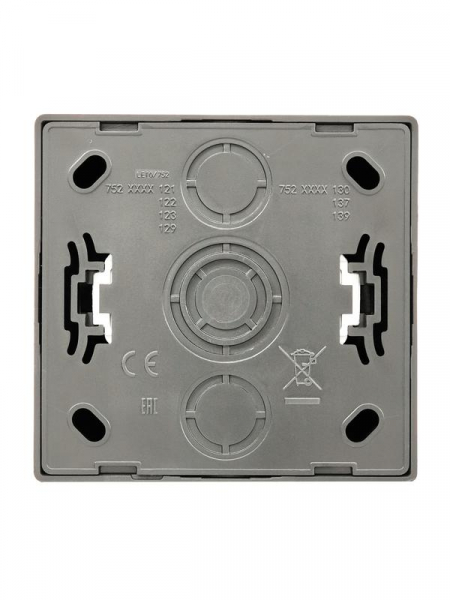 Розетка 1-м ОП LETO с заземл. ПБТ платина LEZARD 752-3500-122B ТехноИмпульс