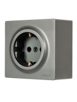 Розетка 1-м ОП LETO с заземл. ПБТ платина LEZARD 752-3500-122B ТехноИмпульс