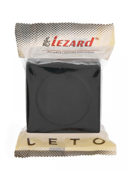 Розетка 1-м ОП LETO с заземл. с крышкой LETO ПБТ черн. бархат LEZARD 752-4200-123B ТехноИмпульс