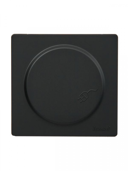 Розетка 1-м ОП LETO с заземл. с крышкой LETO ПБТ черн. бархат LEZARD 752-4200-123B ТехноИмпульс