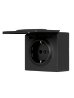 Розетка 1-м ОП LETO с заземл. с крышкой LETO ПБТ черн. бархат LEZARD 752-4200-123B ТехноИмпульс