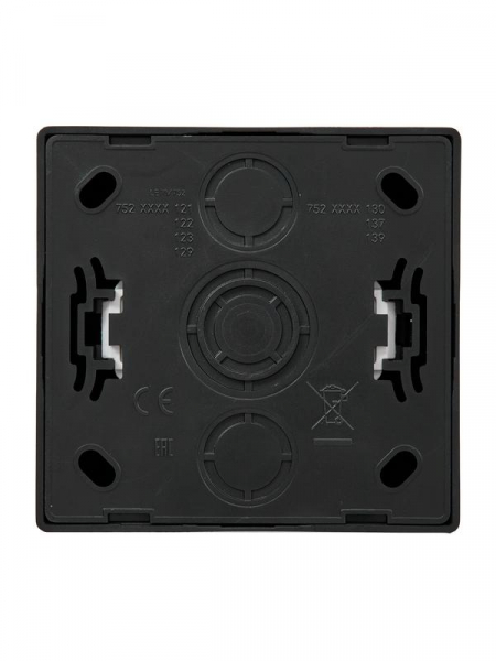 Розетка 1-м ОП LETO с заземл. с крышкой LETO ПБТ черн. бархат LEZARD 752-4200-123B ТехноИмпульс