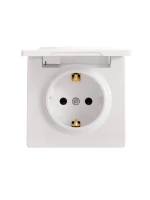 Розетка 1-м ОП LETO с заземл. с крышкой LETO ПБТ бел. LEZARD 752-0200-123B ТехноИмпульс