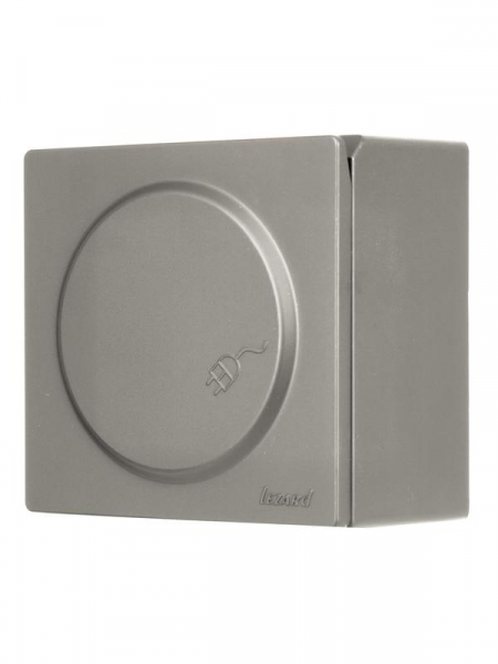 Розетка 1-м ОП LETO с заземл. с крышкой LETO ПБТ платина LEZARD 752-3500-123B ТехноИмпульс