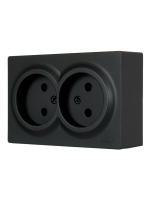 Розетка 2-м ОП LETO без заземл. закрытый корпус ПБТ черн. бархат LEZARD 752-4200-128B ТехноИмпульс