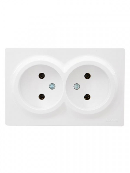 Розетка 2-м ОП LETO без заземл. закрытый корпус ПБТ бел. LEZARD 752-0200-128B ТехноИмпульс