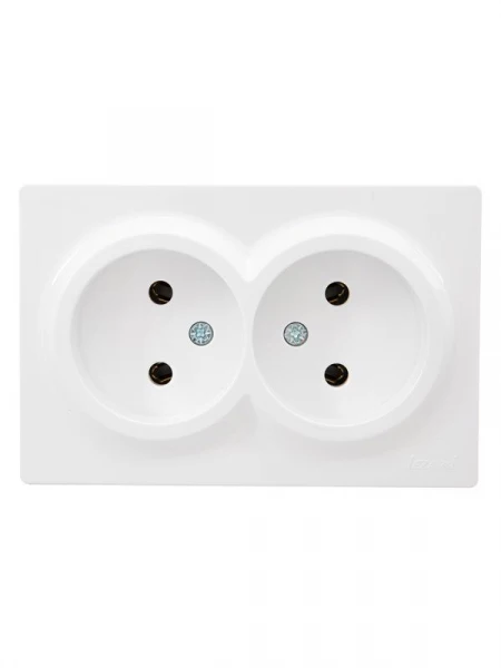 Розетка 2-м ОП LETO без заземл. закрытый корпус ПБТ бел. LEZARD 752-0200-128B ТехноИмпульс