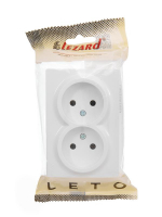 Розетка 2-м ОП LETO без заземл. закрытый корпус ПБТ бел. LEZARD 752-0200-128B ТехноИмпульс