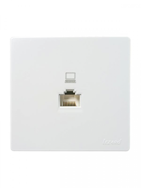 Розетка компьютерная 1-м ОП RJ45 LETO бел. LEZARD 752-0200-139 ТехноИмпульс