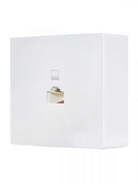 Розетка компьютерная 1-м ОП RJ45 LETO бел. LEZARD 752-0200-139 ТехноИмпульс