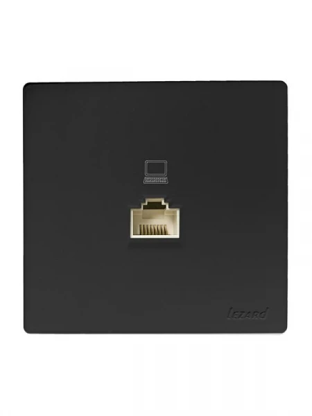 Розетка компьютерная.1-м ОП RJ45 LETO черн. бархат LEZARD 752-4200-139 ТехноИмпульс