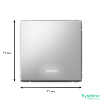 Выключатель 1-кл. ArtGallery (сх. 1а) 10AX с подсветкой механизм алюм. SE GAL000313 ТехноИмпульс