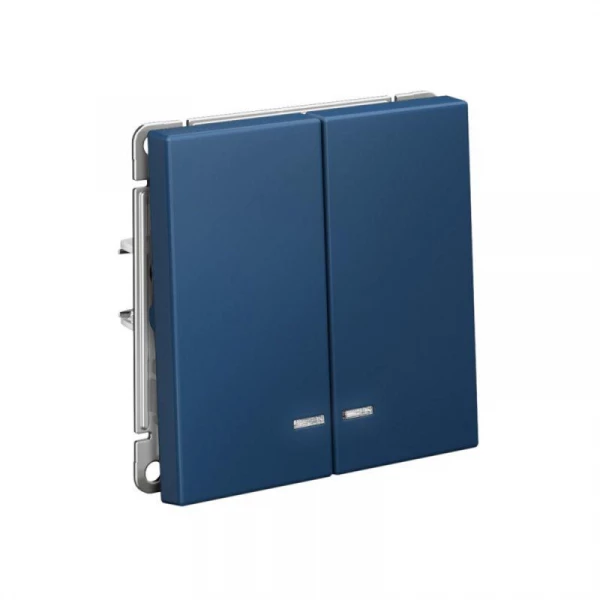 Выключатель 2-кл. ArtGallery (сх. 5а) 10AX с подсветкой механизм аквамарин SE GAL001153 ТехноИмпульс