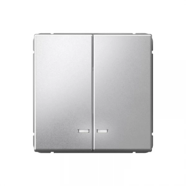 Выключатель 2-кл. ArtGallery (сх. 5а) 10AX с подсветкой механизм алюм. SE GAL000353 ТехноИмпульс