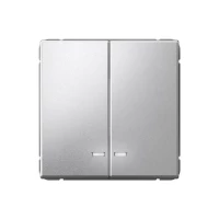 Выключатель 2-кл. ArtGallery (сх. 5а) 10AX с подсветкой механизм алюм. SE GAL000353 ТехноИмпульс