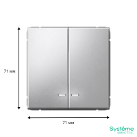 Выключатель 2-кл. ArtGallery (сх. 5а) 10AX с подсветкой механизм алюм. SE GAL000353 ТехноИмпульс