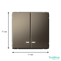 Выключатель 2-кл. ArtGallery (сх. 5а) 10AX с подсветкой механизм мокко SE GAL000653 ТехноИмпульс