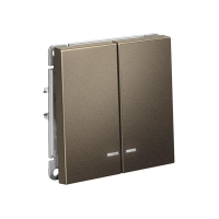 Выключатель 2-кл. ArtGallery (сх. 5а) 10AX с подсветкой механизм мокко SE GAL000653 ТехноИмпульс