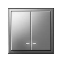 Выключатель 2-кл. ArtGallery (сх. 5а) 10AX с подсветкой механизм сталь SE GAL000953 ТехноИмпульс