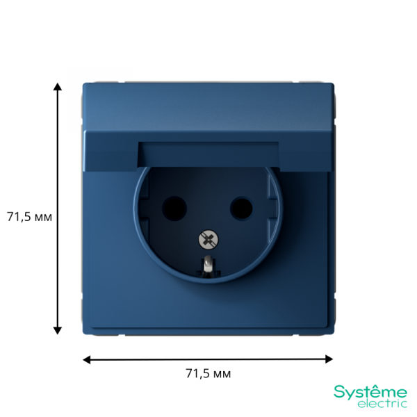 Розетка ArtGallery 16А IP20 с заземл. защ. шторки с крышкой механизм аквамарин SE GAL001146 ТехноИмпульс