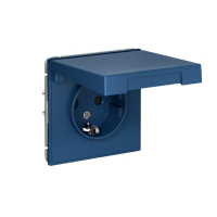 Розетка ArtGallery 16А IP20 с заземл. защ. шторки с крышкой механизм аквамарин SE GAL001146 ТехноИмпульс