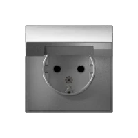 Розетка ArtGallery 16А IP20 с заземл. защ. шторки с крышкой механизм алюм. SE GAL000346 ТехноИмпульс