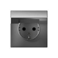 Розетка ArtGallery 16А IP20 с заземл. защ. шторки с крышкой механизм сталь SE GAL000946 ТехноИмпульс