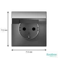 Розетка ArtGallery 16А IP20 с заземл. защ. шторки с крышкой механизм сталь SE GAL000946 ТехноИмпульс