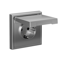 Розетка ArtGallery 16А IP20 с заземл. защ. шторки с крышкой механизм сталь SE GAL000946 ТехноИмпульс