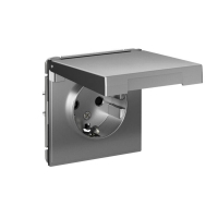 Розетка ArtGallery 16А IP20 с заземл. защ. шторки с крышкой механизм сталь SE GAL000946 ТехноИмпульс