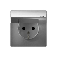 Розетка ArtGallery 16А IP44 с заземл. защ. шторки с крышкой механизм алюм. SE GAL440346 ТехноИмпульс