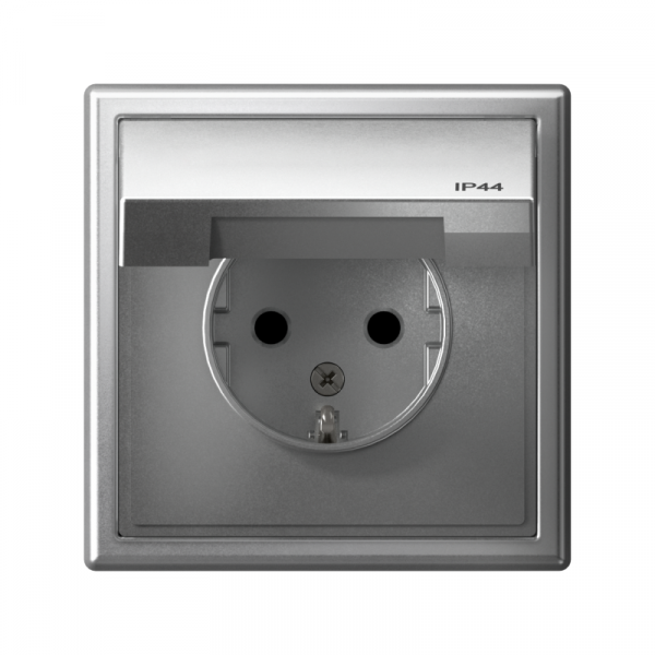 Розетка ArtGallery 16А IP44 с заземл. защ. шторки с крышкой механизм алюм. SE GAL440346 ТехноИмпульс