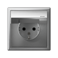 Розетка ArtGallery 16А IP44 с заземл. защ. шторки с крышкой механизм алюм. SE GAL440346 ТехноИмпульс