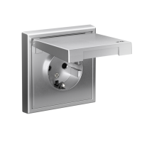 Розетка ArtGallery 16А IP44 с заземл. защ. шторки с крышкой механизм алюм. SE GAL440346 ТехноИмпульс