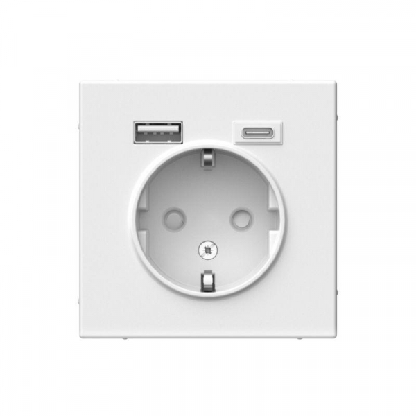 Розетка ArtGallery 16А с 2-мя заряд. устройствами USB A+C 5В/2.4А/3А 2х5В/1.5А механизм бел. SE GAL000132 ТехноИмпульс