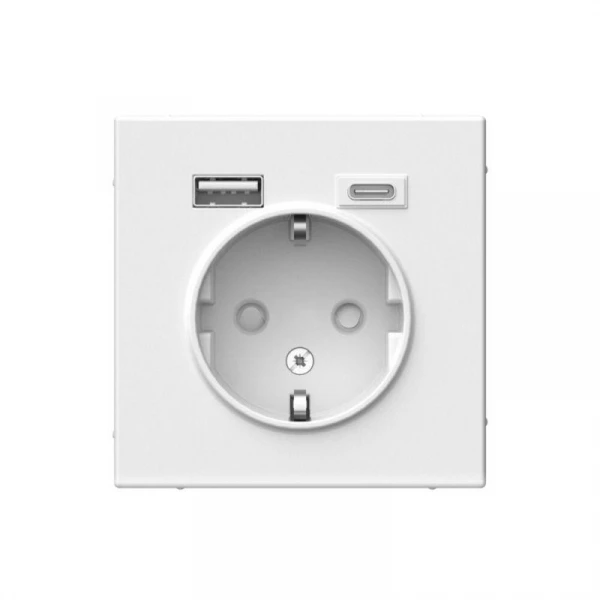 Розетка ArtGallery 16А с 2-мя заряд. устройствами USB A+C 5В/2.4А/3А 2х5В/1.5А механизм бел. SE GAL000132 ТехноИмпульс