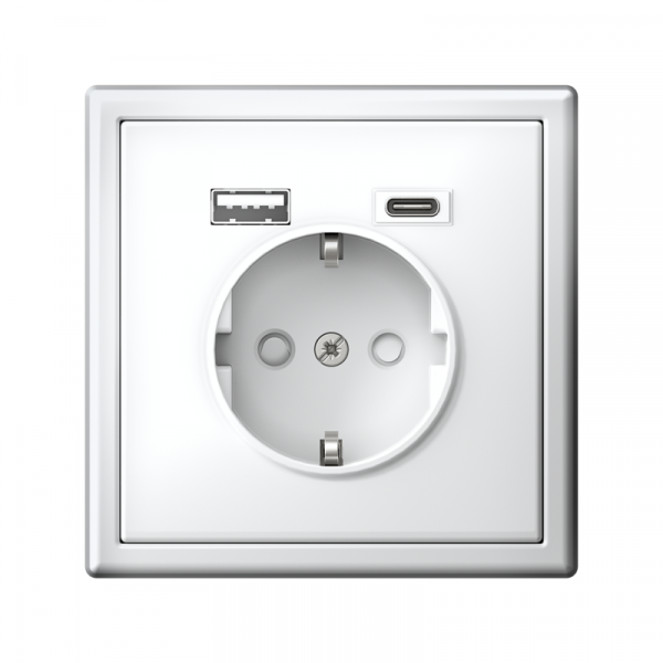 Розетка ArtGallery 16А с 2-мя заряд. устройствами USB A+C 5В/2.4А/3А 2х5В/1.5А механизм бел. SE GAL000132 ТехноИмпульс