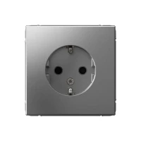 Розетка ArtGallery 16А с заземл. защ. шторки механизм сталь SE GAL000945 ТехноИмпульс