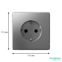Розетка ArtGallery 16А с заземл. защ. шторки механизм сталь SE GAL000945 ТехноИмпульс