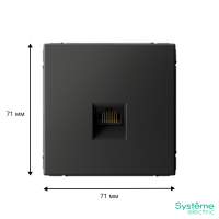Розетка компьютерная ArtGallery RJ45 кат.6A механизм базальт SE GAL001486 ТехноИмпульс