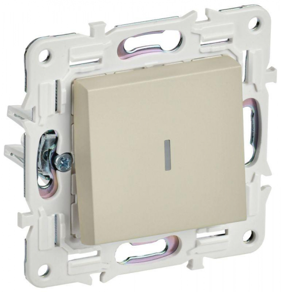 Выключатель проходной 1-кл. SKANDY 10А SK-V08B с индикацией беж. IEK SK-V12-1-10-K10 ТехноИмпульс