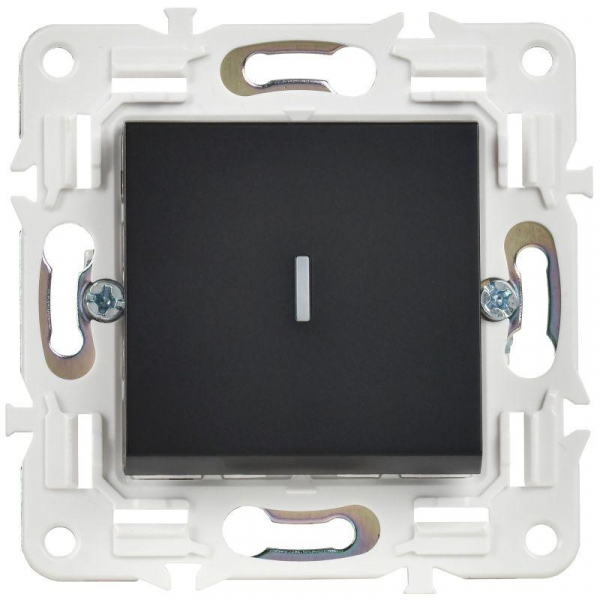 Выключатель проходной 1-кл. SKANDY 10А SK-V08Bl с индикацией черн. IEK SK-V12-1-10-K02 ТехноИмпульс