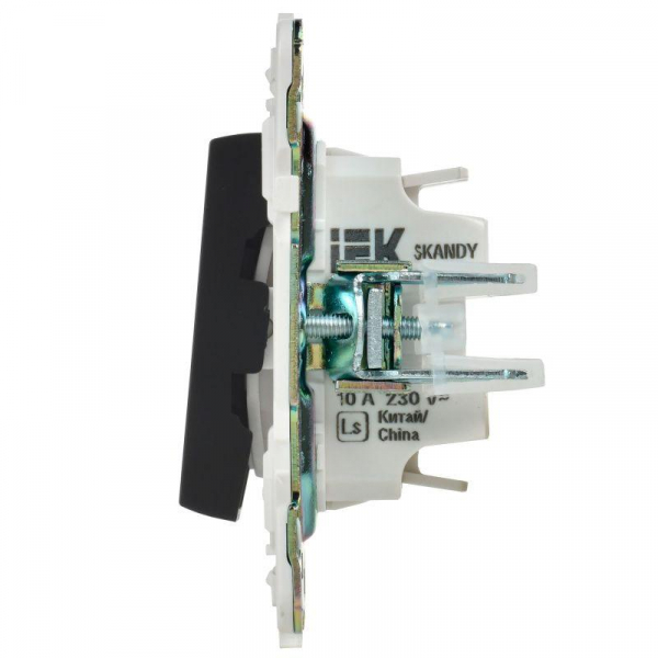 Выключатель проходной 1-кл. SKANDY 10А SK-V08Bl с индикацией черн. IEK SK-V12-1-10-K02 ТехноИмпульс