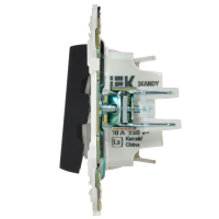 Выключатель проходной 1-кл. SKANDY 10А SK-V08Bl с индикацией черн. IEK SK-V12-1-10-K02 ТехноИмпульс