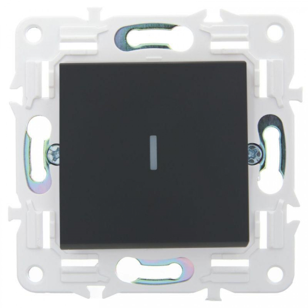 Выключатель проходной 1-кл. SKANDY 10А SK-V08G с индикацией графит IEK SK-V12-1-10-K53 ТехноИмпульс