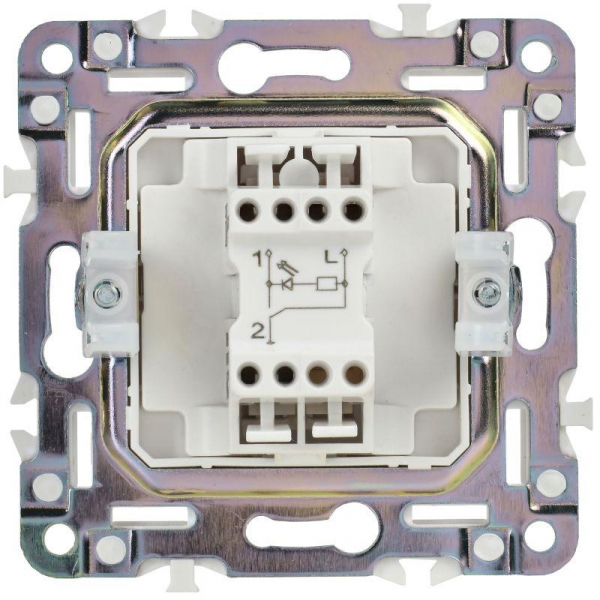 Выключатель проходной 1-кл. SKANDY 10А SK-V08W с индикацией арктич. бел. IEK SK-V12-1-10-K01 ТехноИмпульс