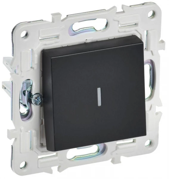 Выключатель 1-кл. SKANDY 10А SK-V07Bl с индикацией черн. IEK SK-V10-1-10-K02 ТехноИмпульс