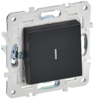 Выключатель 1-кл. SKANDY 10А SK-V07Bl с индикацией черн. IEK SK-V10-1-10-K02 ТехноИмпульс