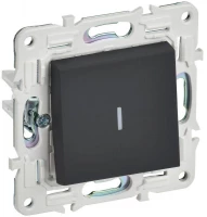 Выключатель 1-кл. SKANDY 10А SK-V07G с индикацией графит IEK SK-V10-1-10-K53 ТехноИмпульс